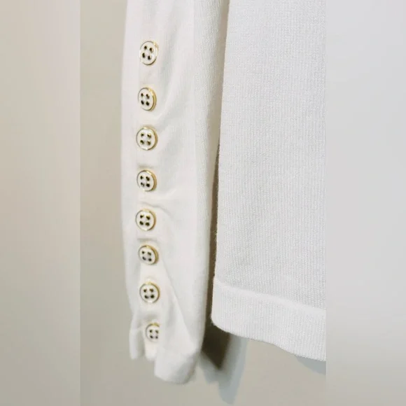 J. McLaughlin Jamey Egret White Crewneck Knit Sweater Shirt Top - Picture 11 of 15